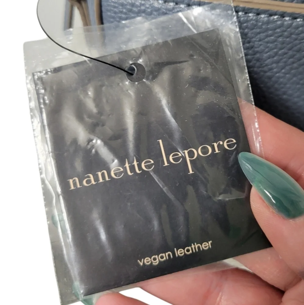 Nanette Lepore Half Moon Crossbody Bag | Vegan Leather & Suede | Top Zip Flap - Picture 4 of 12